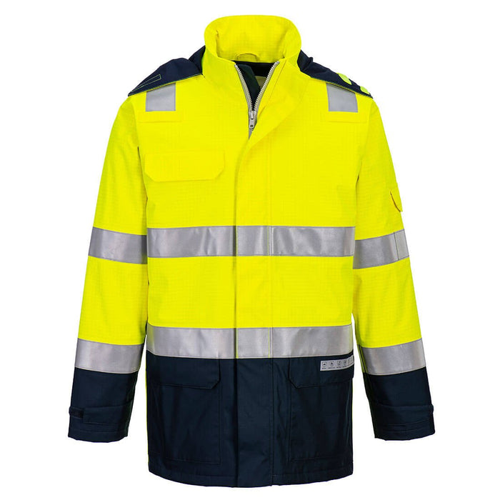 FR605 - BIZFLAME RAIN+HI - VIS LYSBUE JAKKE - Joker Engros AS